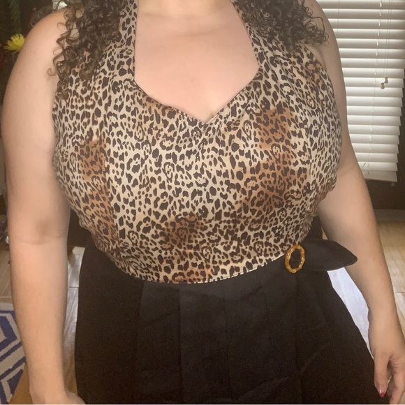 Miss Fortune XL leopard/black Halter dress - Picture 7 of 7